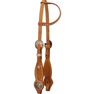 One Ear Headstall for Show wide with Swarowski