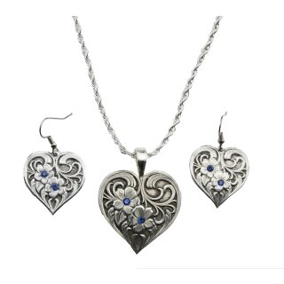 Montana Silversmiths heart flower jewelry set