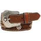 Belt cowskin with points and Texas Star