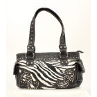 Handbag Zebra black with rivets
