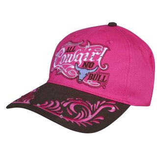  Cap All Cowgirl No Bull embroidered pink/brown