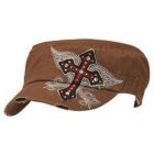 Cap All Cross embroidered brown