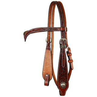 Headstall Show Style By Abetta Tooled Horseshoe Patte 
